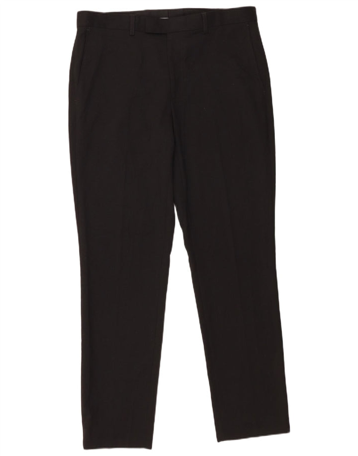 Calça masculina Marks & Spencer Slim Suit W34 L31 poliéster preto