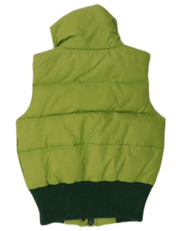 Only Colete acolchoado feminino UK 10 pequeno poliéster colorblock verde