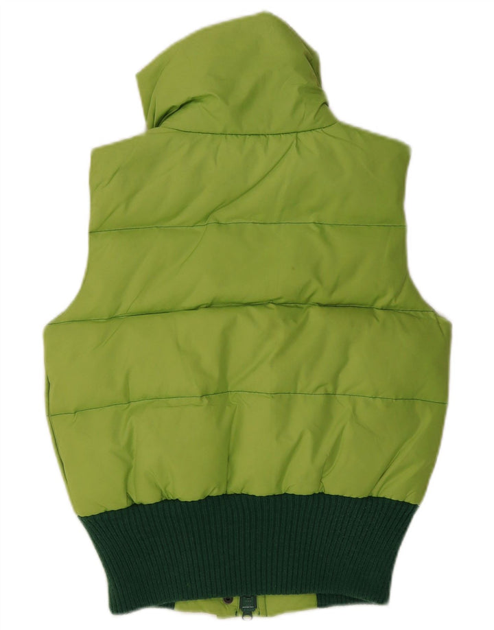 Only Colete acolchoado feminino UK 10 pequeno poliéster colorblock verde