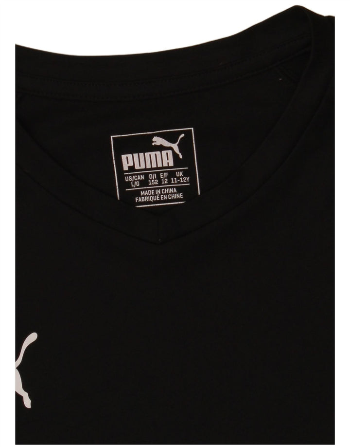 Camiseta Puma Menino 11-12 Anos Poliéster Preto