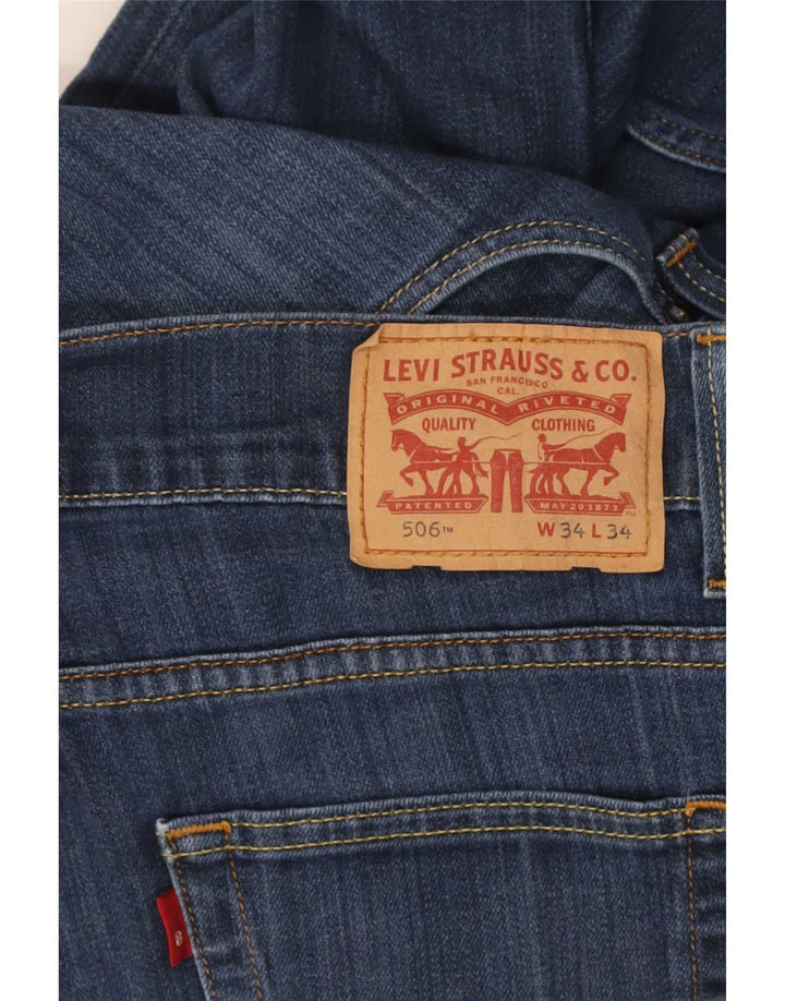 Levi's Masculino 506 Straight Jeans W34 L34 Azul Algodão