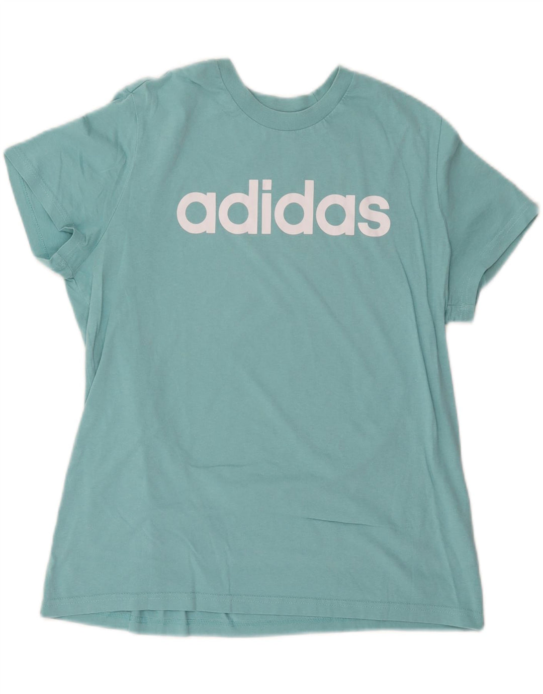 Camiseta feminina ADIDAS com estampa gráfica UK 20/22 XL azul algodão