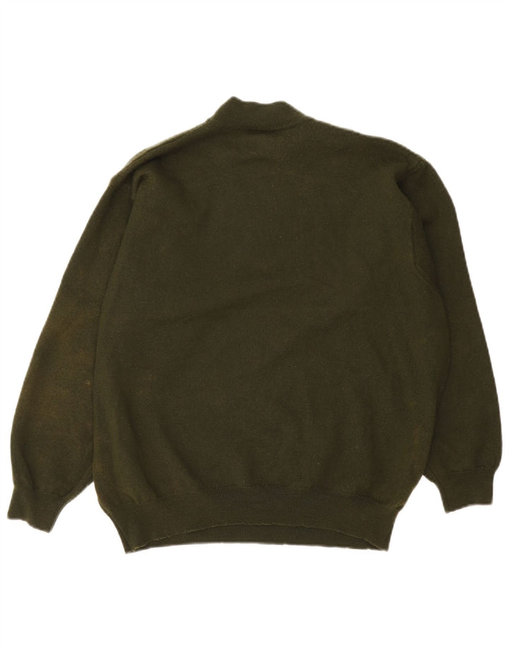 Suéter feminino Stefanel com gola tartaruga, Reino Unido 14, grande, cáqui