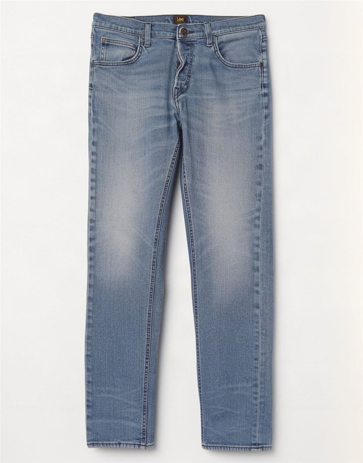 Lee Mens Daren Straight Jeans W34 L34 Azul Algodão