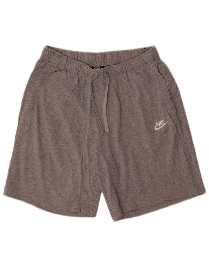 Shorts esportivos masculinos Nike médio cinza algodão