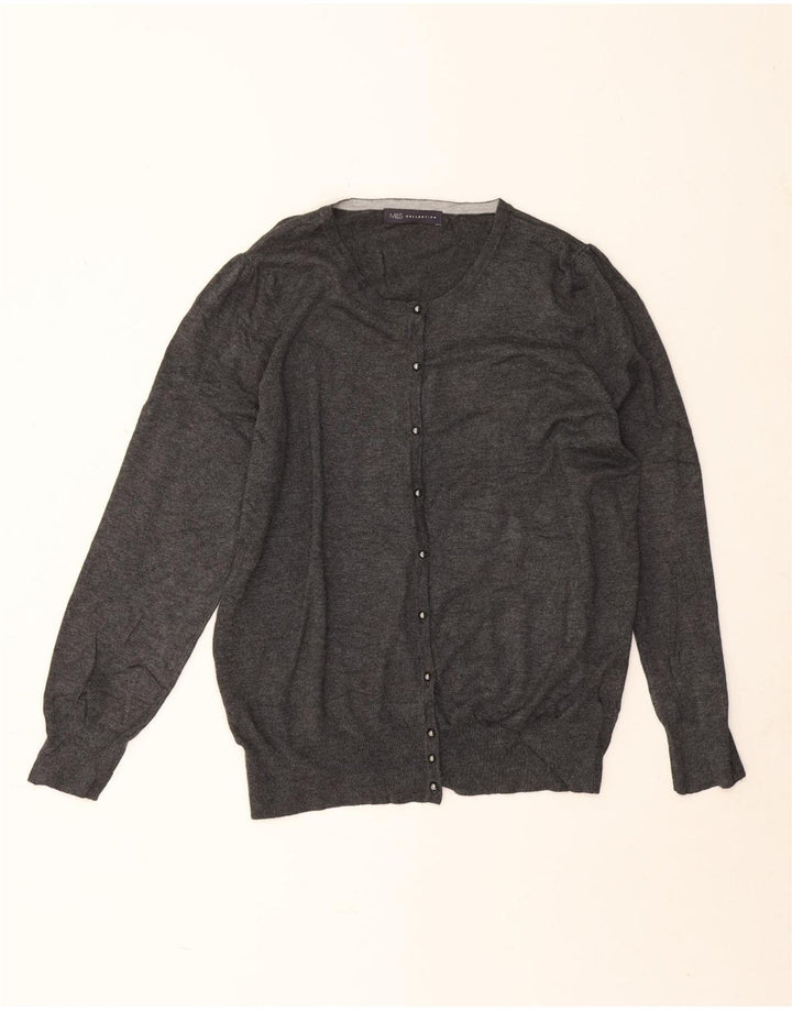 Suéter cardigã feminino Marks & Spencer UK 20 2XL cinza viscose