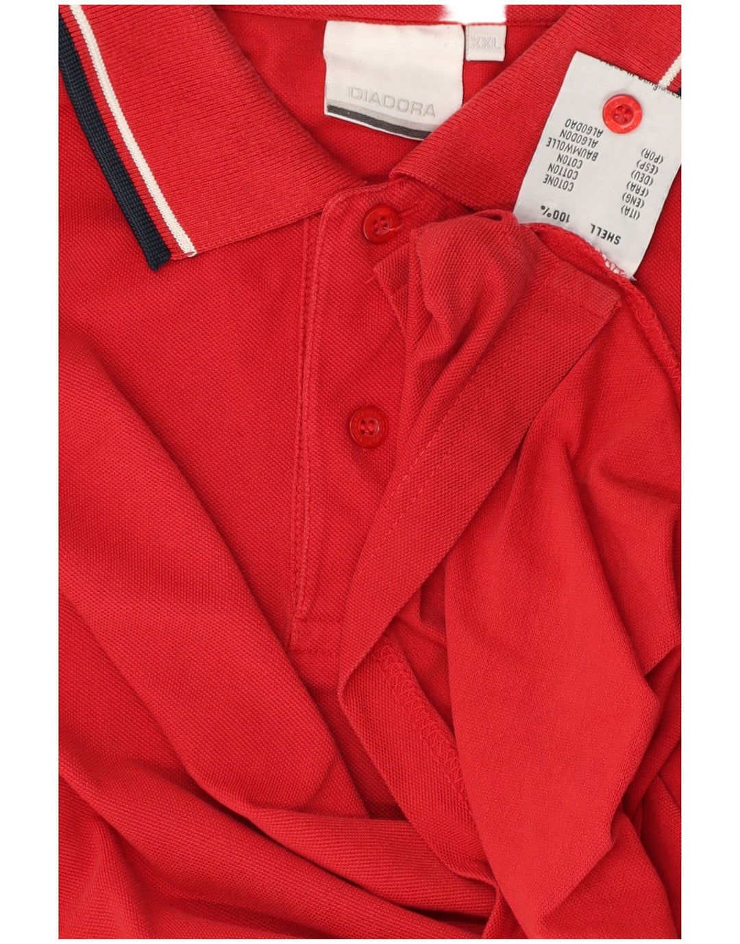DIADORA Mens Polo Shirt 2XL Red Cotton