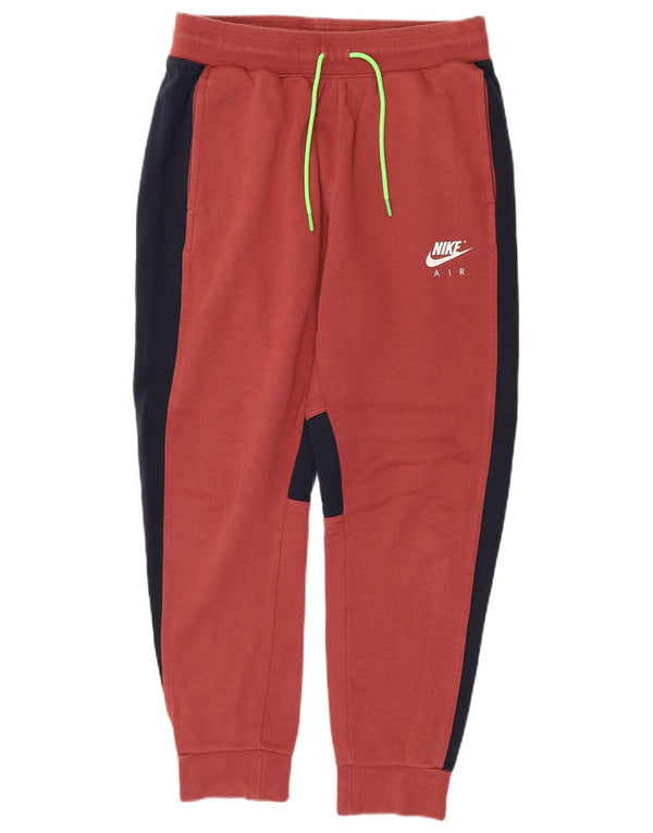 Calça de treino feminina Nike Joggers UK 14 médio vermelho colorblock algodão