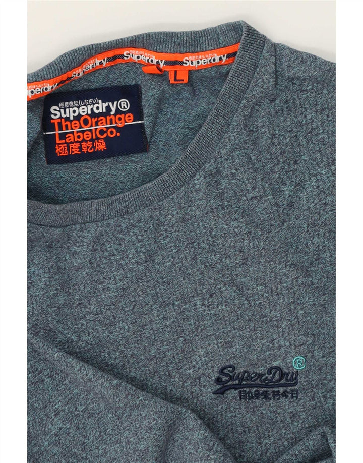 Camiseta masculina Superdry Top grande azul manchado