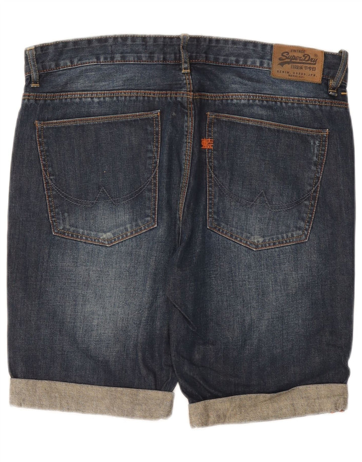 Superdry Mens Slim Denim Shorts W32 Médio Azul Marinho