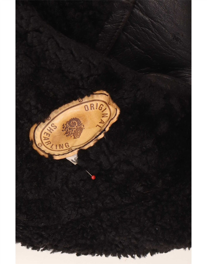 Jaqueta masculina vintage Shearling IT 48 média preta