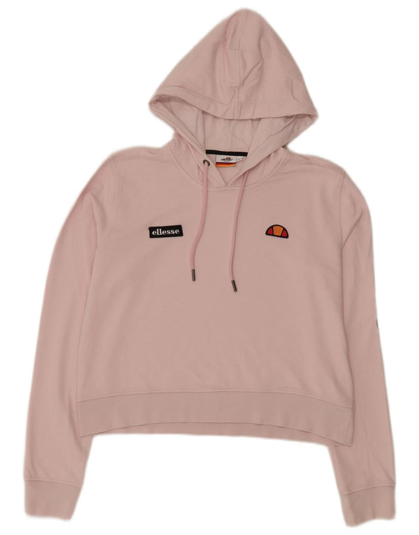 Suéter Ellesse feminino com capuz e estampa gráfica UK 16 grande algodão rosa