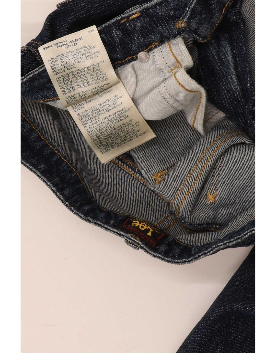 Lee Womens Carol Straight Jeans W30 L35 Azul Marinho Algodão