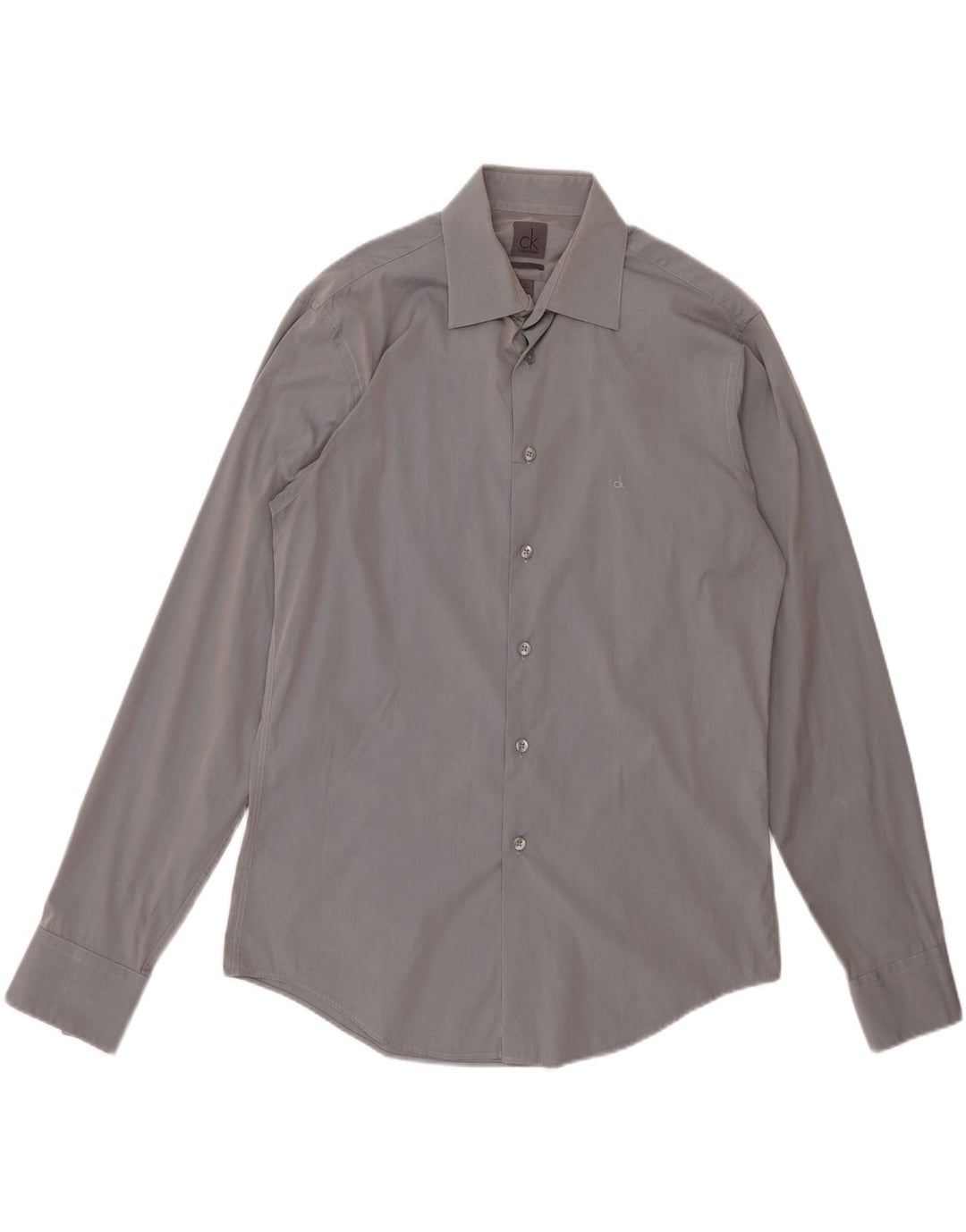 Camisa masculina CALVIN KLEIN Slim Fit tamanho 40 15 3/4 algodão cinza médio