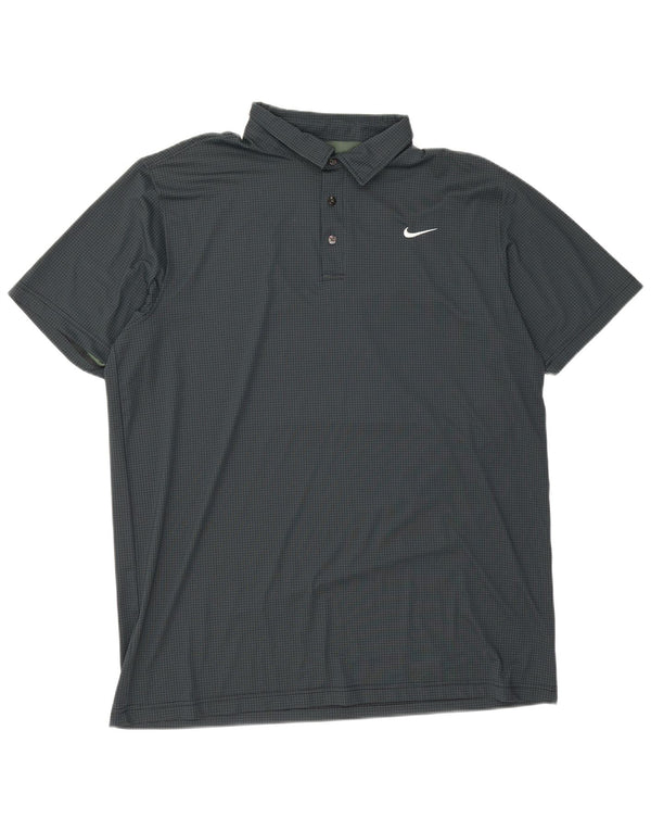 Camisa polo masculina Nike Dri Fit 4XL poliéster manchado verde