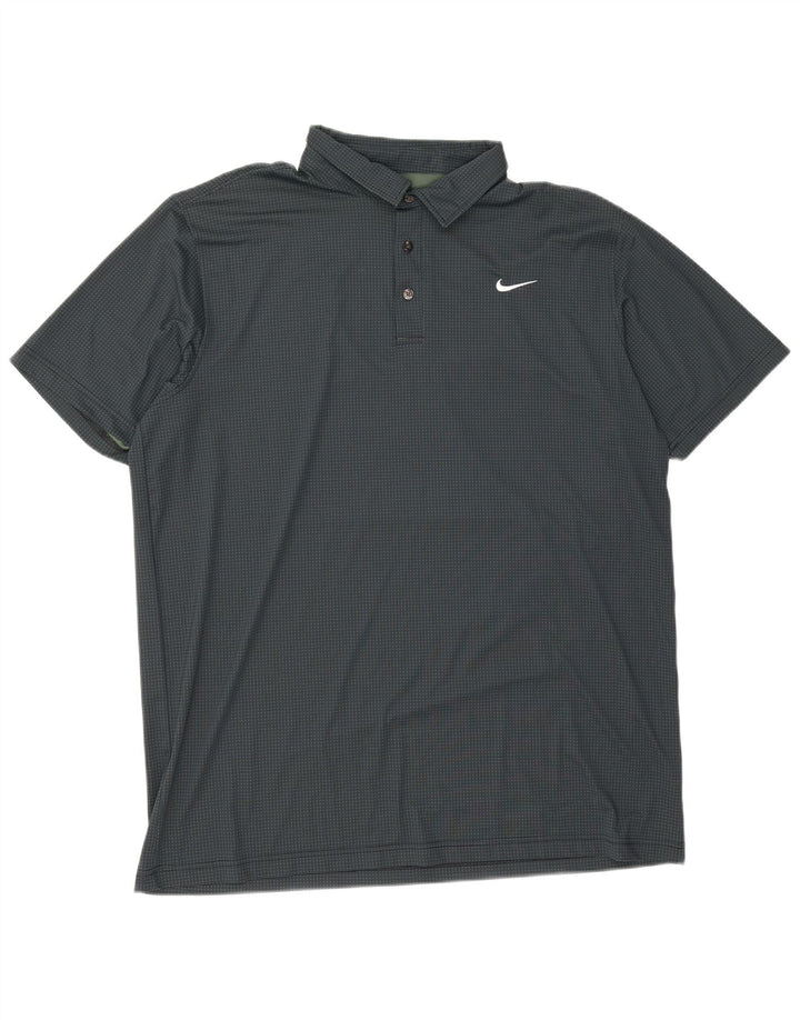 Camisa polo masculina Nike Dri Fit 4XL poliéster manchado verde