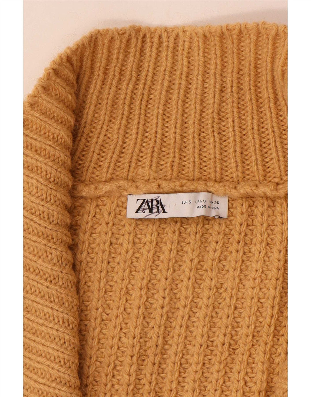 Suéter cardigã aberto grande Zara feminino Reino Unido 10 pequeno marrom