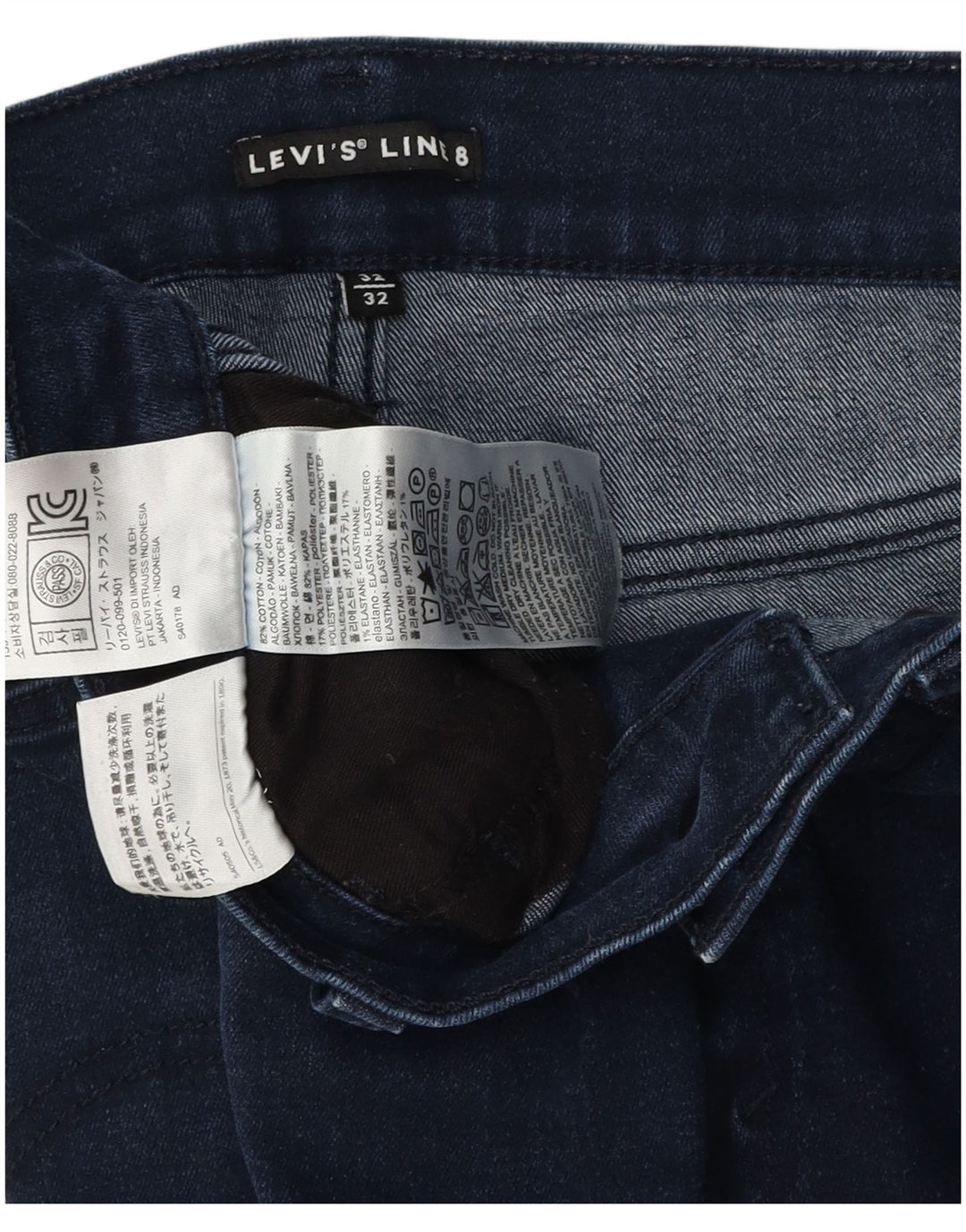 Jeans Slim Feminino Levi's W32 L26 Algodão Azul Marinho