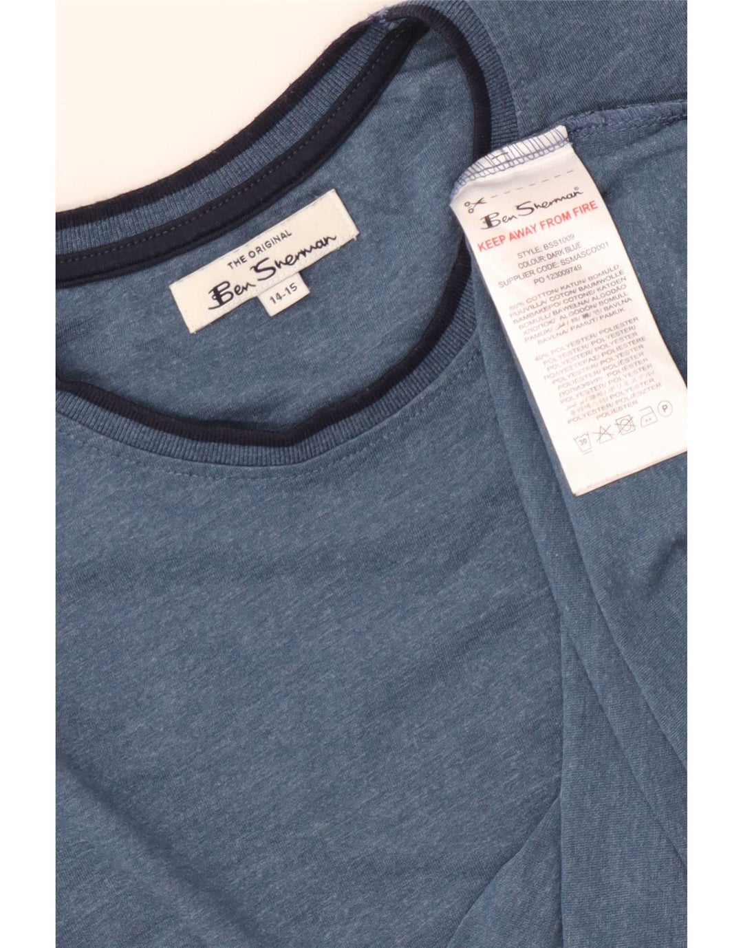Ben Sherman Meninos Top manga comprida 14-15 anos algodão azul