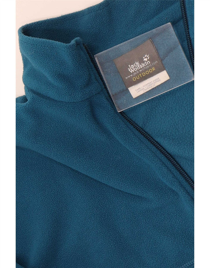 Suéter masculino de lã Jack Wolfskin com zíper e gola UK 36/38 poliéster azul médio