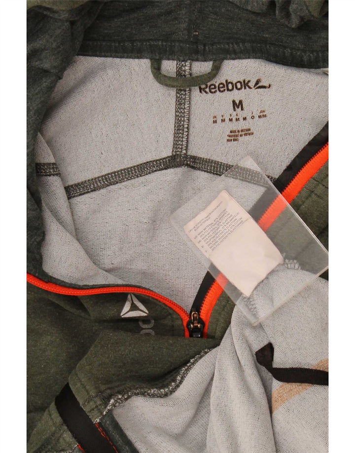 Suéter Reebok Masculino Zip com Capuz Médio Algodão Verde