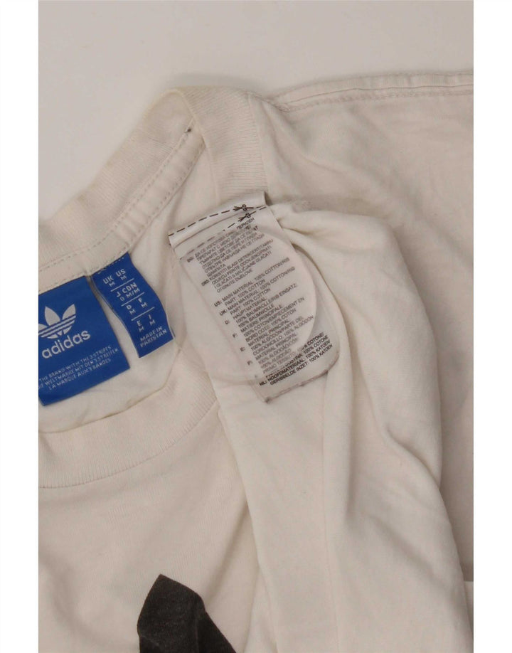 Adidas Mens Graphic T-Shirt Top Médio Algodão Branco