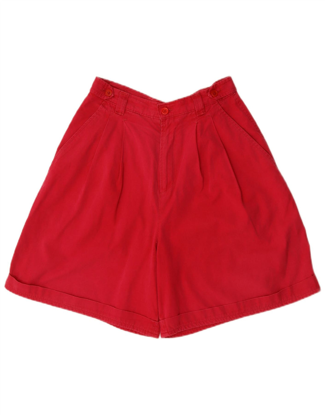 TRUSSARDI Shorts feminino casual de cintura alta com pregas IT 44 médio W28 vermelho