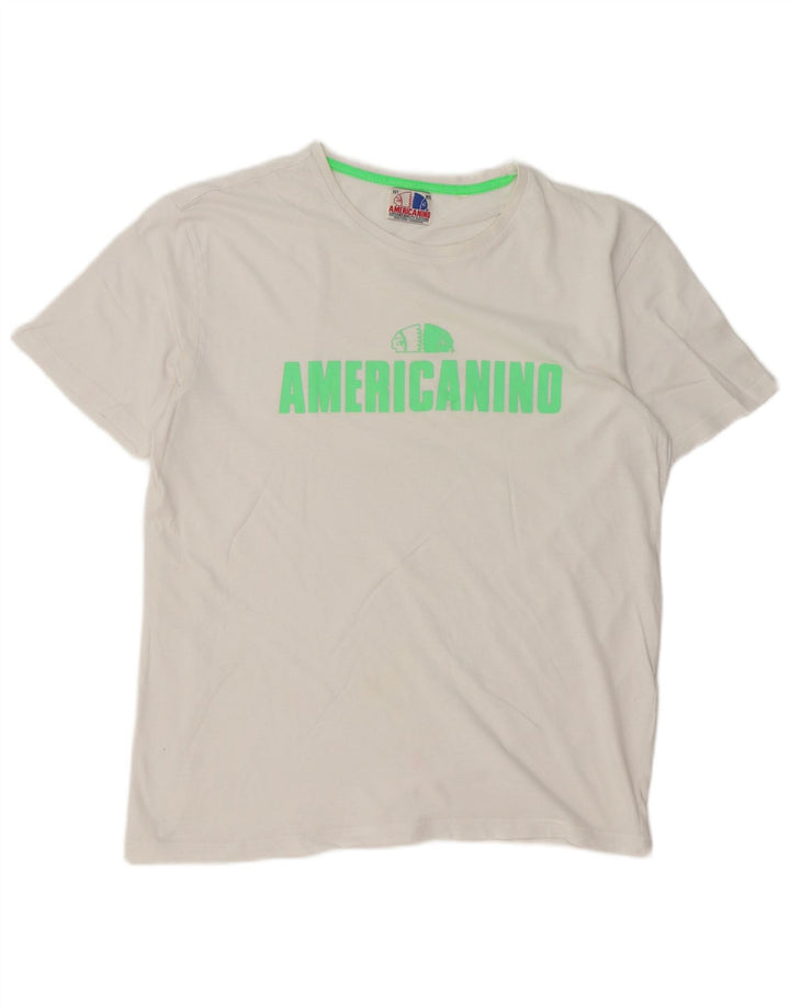 Camiseta masculina Americanino Regular Graphic Top Médio Algodão Branco