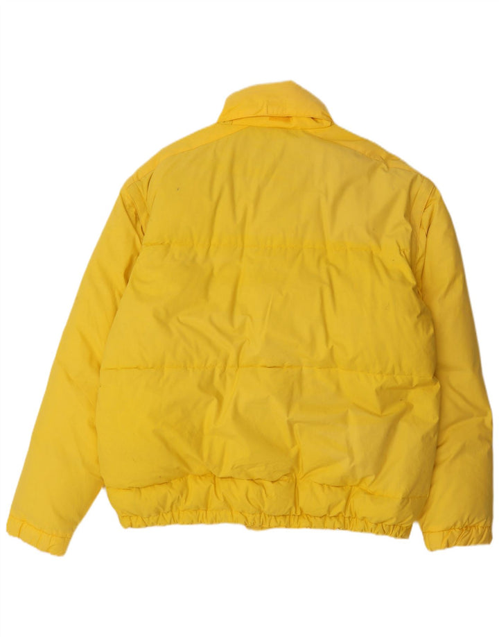 Jaqueta de esqui acolchoada com capuz masculina Rainbow UK 40 grande algodão amarelo