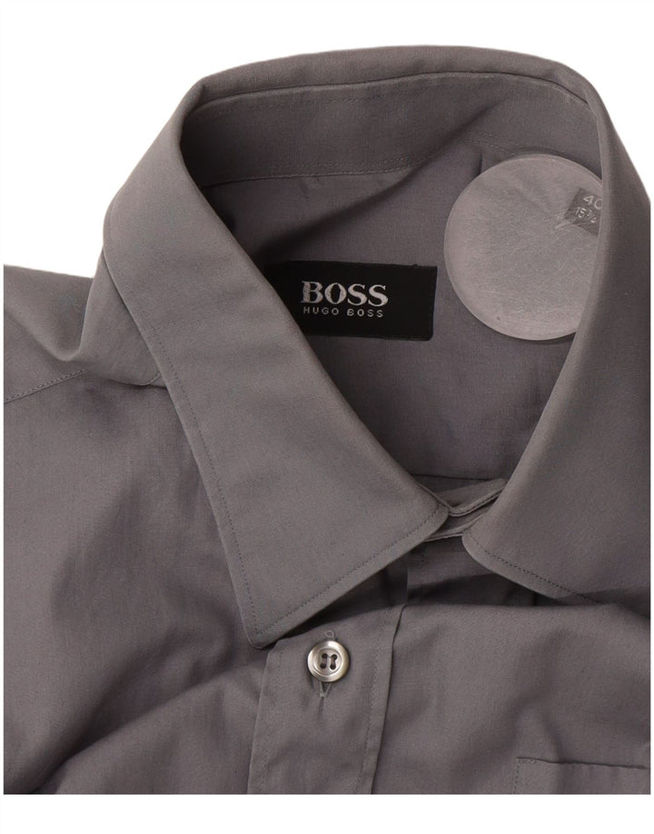 Camisa masculina Hugo Boss tamanho 40 15 1/2 cinza médio
