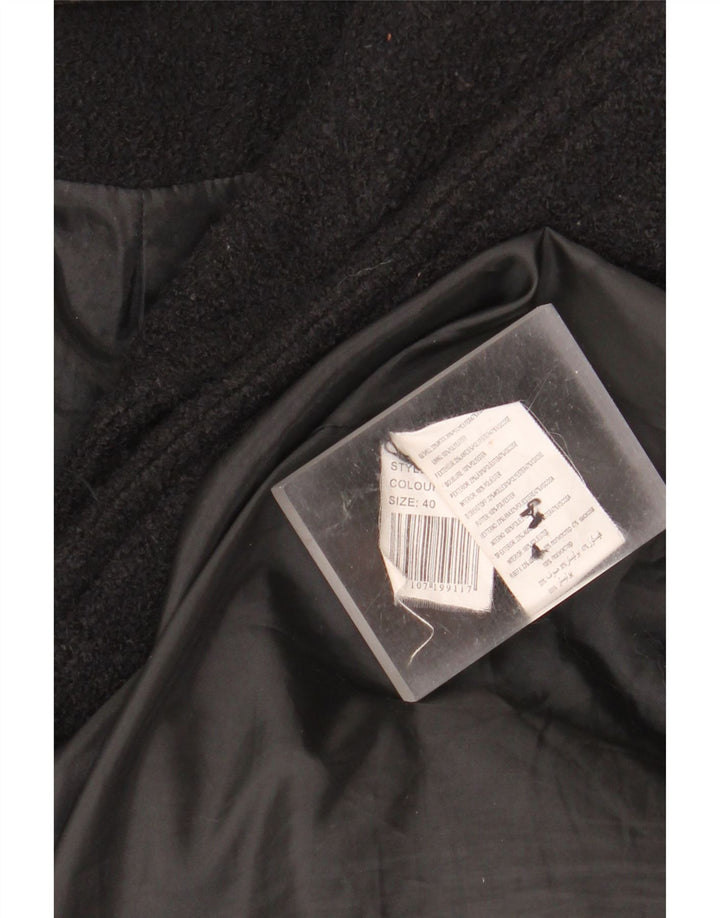 Sobretudo gráfico feminino Desigual EU 40 lã preta média