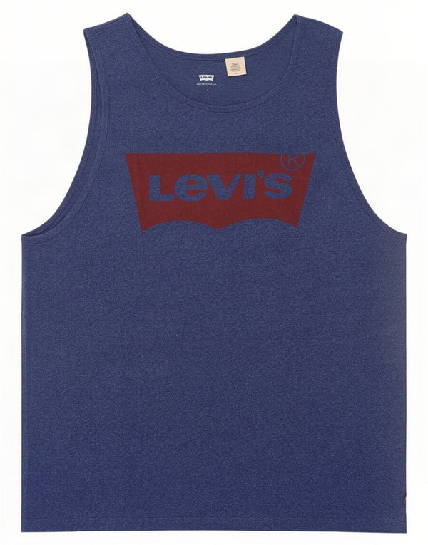 Colete gráfico masculino Levi's Top grande algodão manchado azul marinho