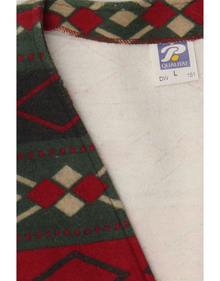 Colete masculino vintage grande algodão geométrico multicolorido