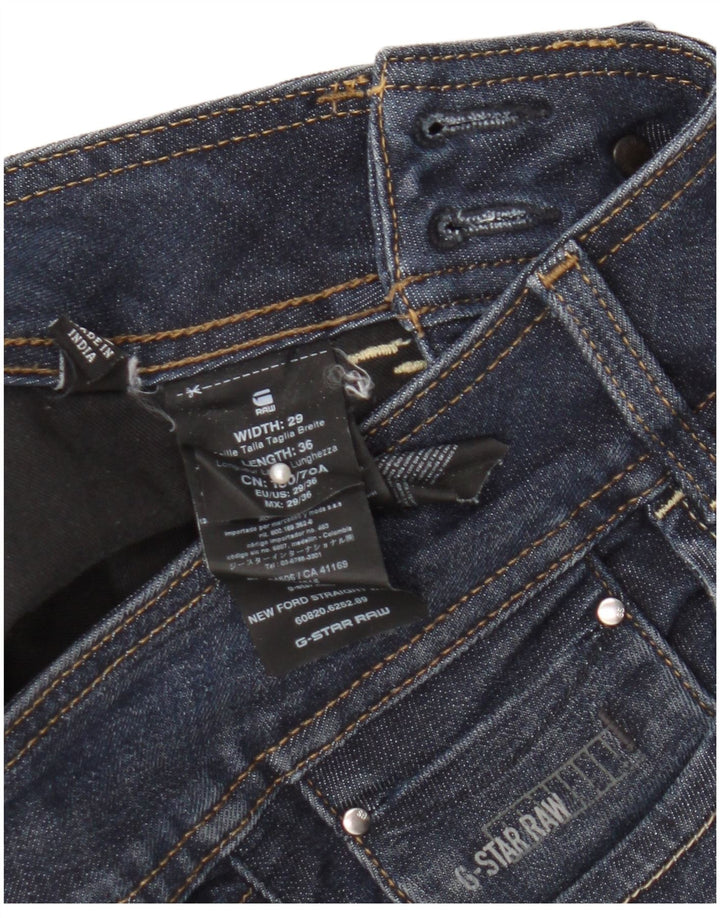 Jeans retos femininos G-Star W29 L36 algodão azul marinho