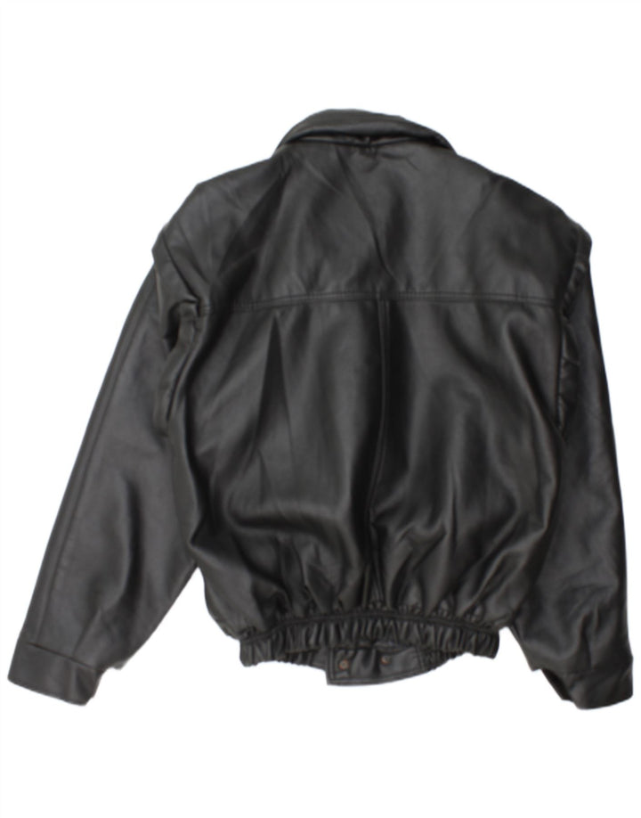 NOVA TREND Jaqueta de couro masculina IT 54 2XL Couro preto