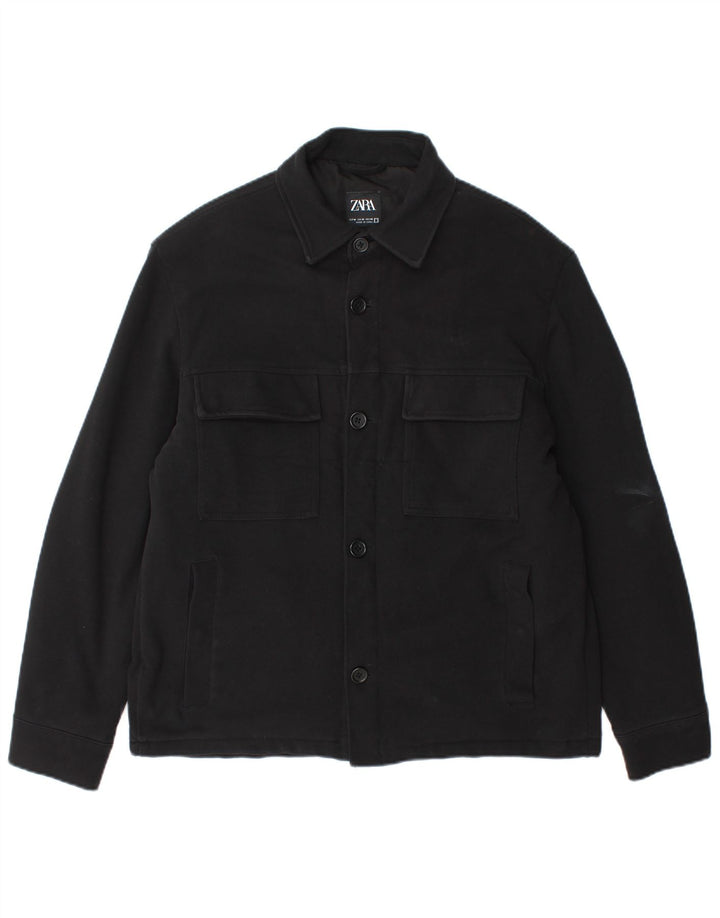 Jaqueta bomber masculina Zara UK 38 algodão preto médio