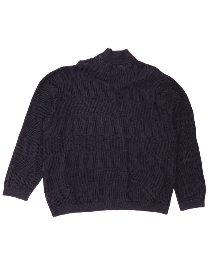 Suéter cardigã masculino Blue Harbor 3XL algodão azul marinho