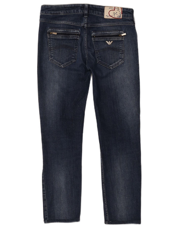 Armani feminino slim jeans W28 L26 algodão azul marinho