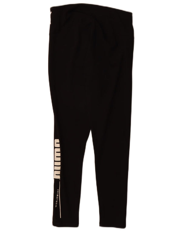 Puma Womens Graphic Leggings UK 14 Medium Black