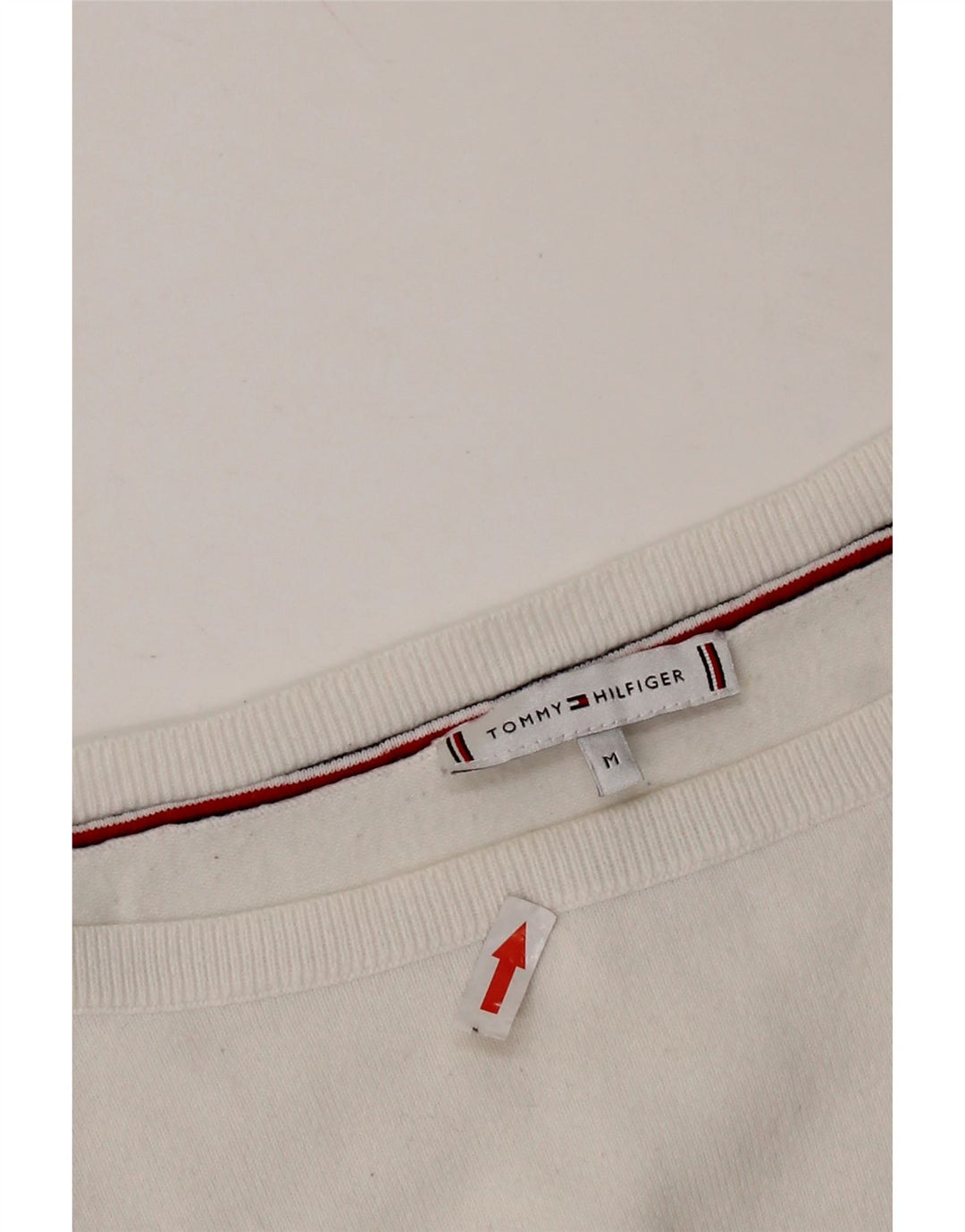 Suéter feminino TOMMY HILFIGER com gola canoa Reino Unido 14 médio branco