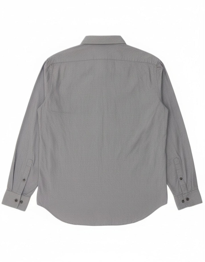 Camisa masculina Calvin Klein Slim Fit grande azul marinho geométrica