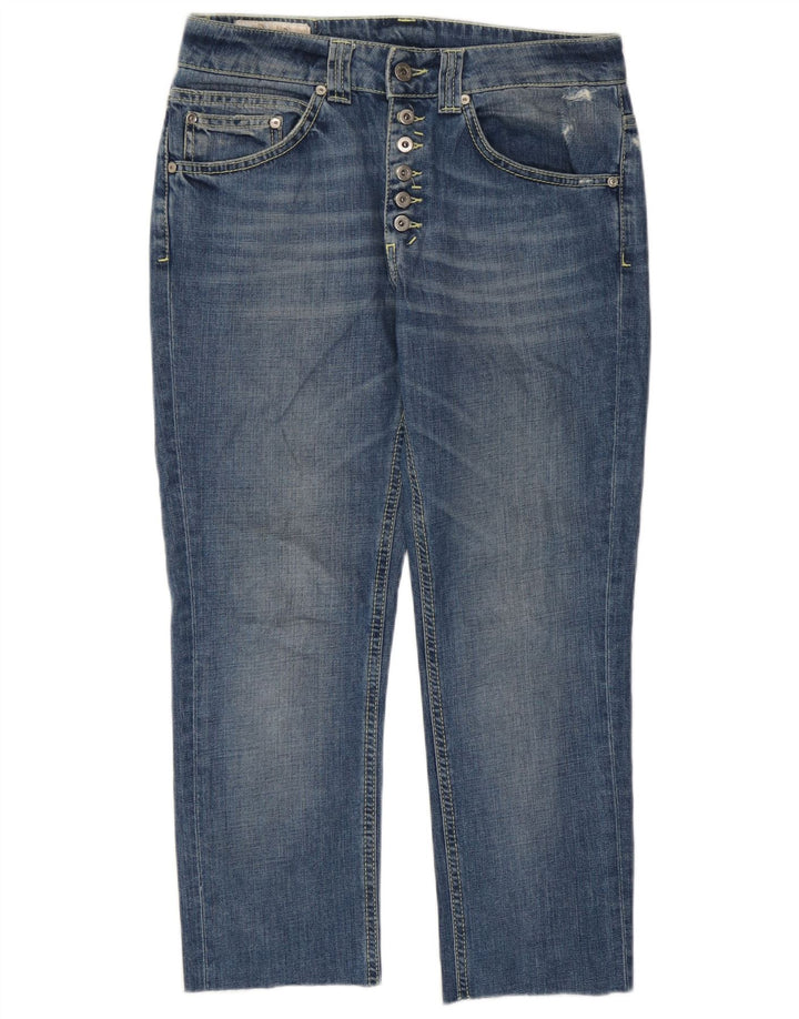 Dondup Jeans recortados femininos W26 L23 algodão azul