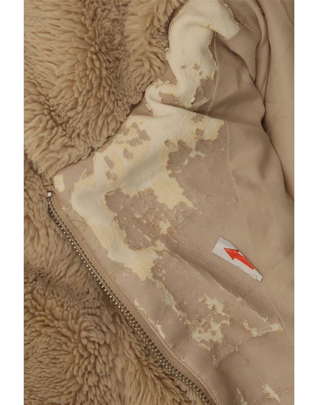 Jaqueta feminina Zara Teddy Bear com capuz de lã grande Reino Unido 10 pequena bege