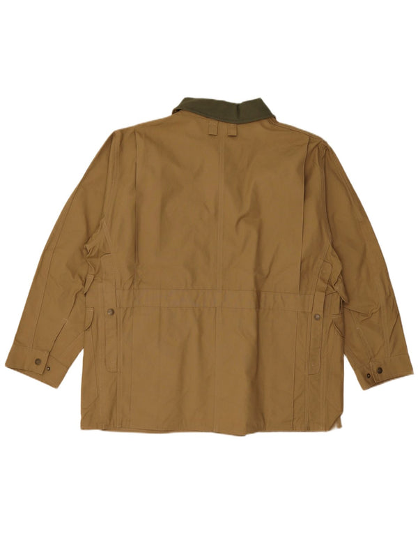 Jaqueta utilitária masculina vintage IT 54 2XL algodão cáqui