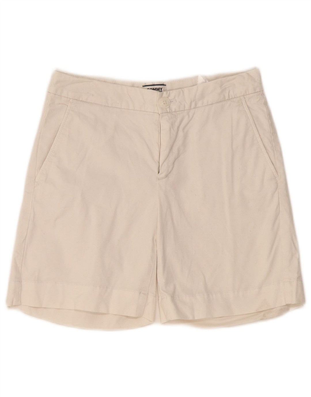 Shorts Chino feminino TOMMY HILFIGER W26 pequeno algodão branco