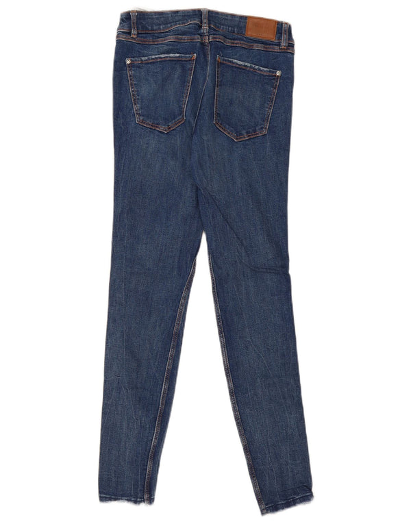 Calça jeans skinny feminina Zara EU 38 pequena W28 L27 algodão listrado azul