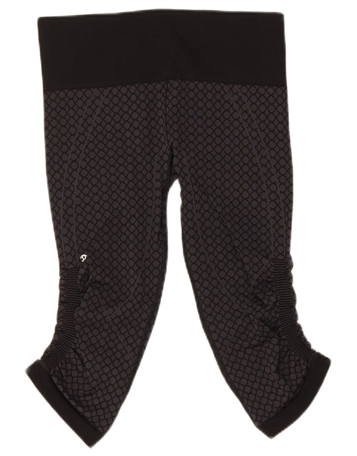 Lululemon Leggings capri feminino US 6 nylon geométrico cinza médio