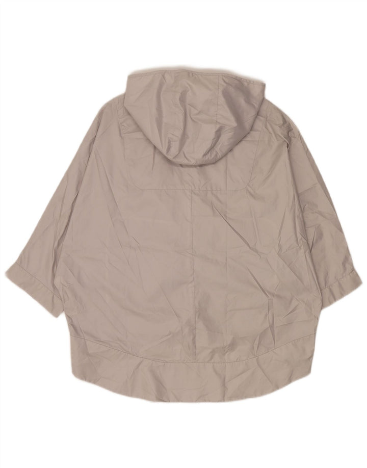 Jaqueta de chuva feminina Zara com capuz grande e manga 3/4 Reino Unido 14 cinza médio