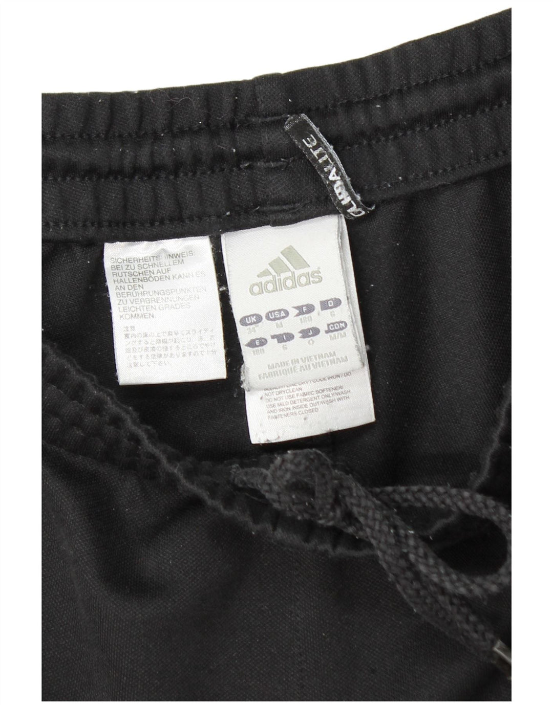 Calça de treino masculina ADIDAS Climalite grande poliéster preto