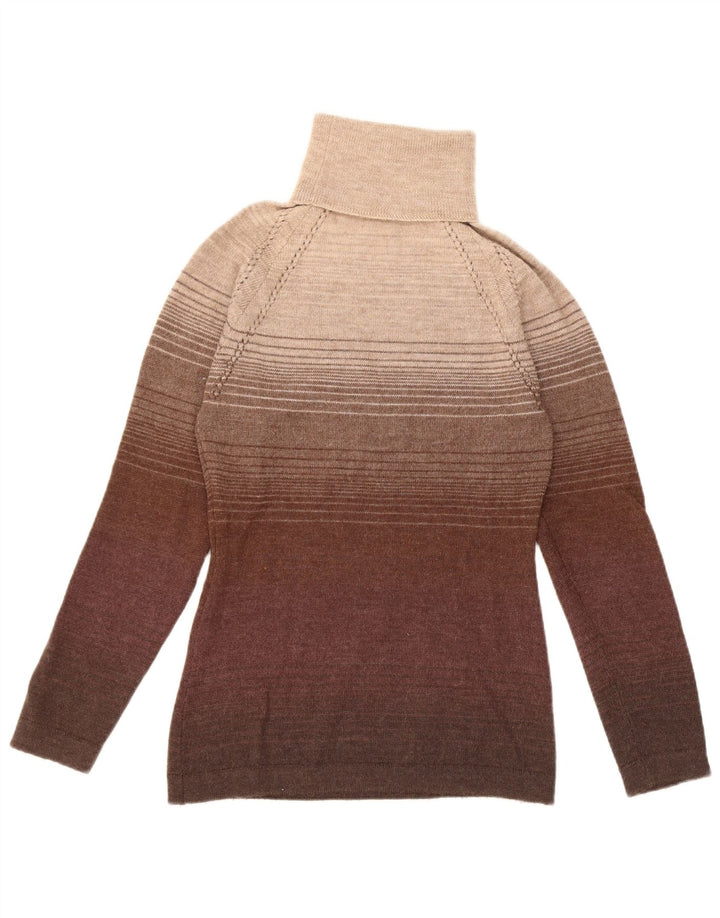 Suéter feminino Sportmax com gola redonda Reino Unido 12 listrado marrom médio